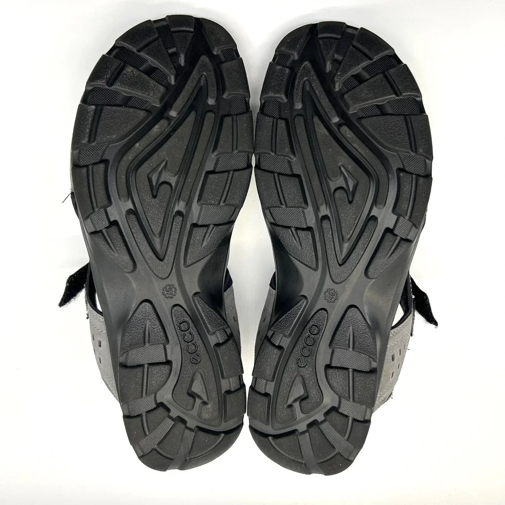 ECCO Yucatan Sport Sandals Mens 46 Grey Nubuck Adjustable Hiking Outdoor 3211